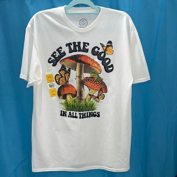 Nature Graphic T-shirt white orange black - Picture 1 of 4